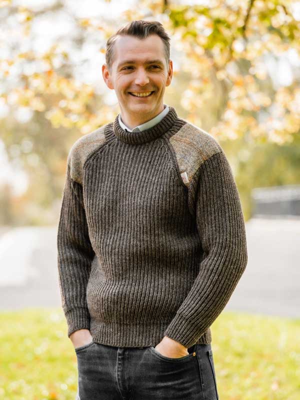 Chunky_Crew_Neck_Sweater_With_Harris_Tweed_Patches_Dark_Grey_Welsh