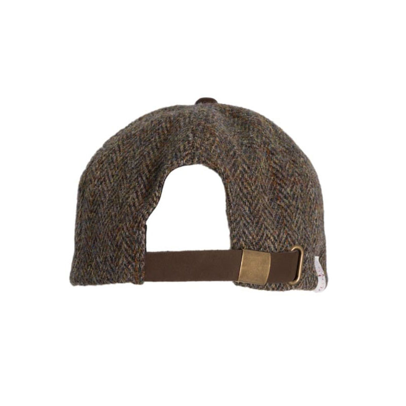 Harris Tweed Baseball Cap Brungton Suède leren klep Charcoal - Afbeelding 4