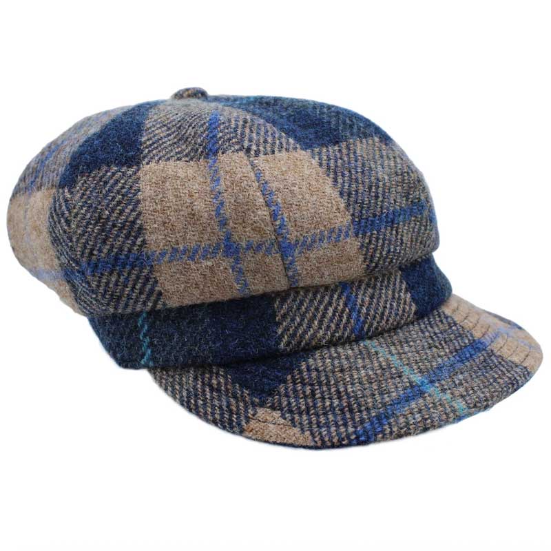 Harris_tweed_Ladies_Baker_Boy_Cap_Rosalie_Sand_Navy_Check Harris_tweed_Ladies_Baker_Boy_Cap_Rosalie_Sand_Navy_Check