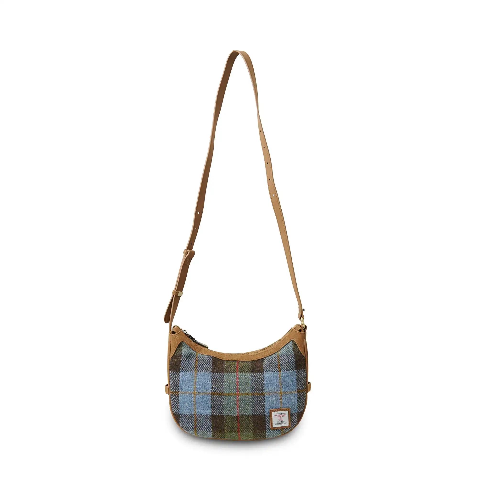 Harris Tweed Shoulder Bag, The Ellon, Islander, Chestnut Blue Tartan - Afbeelding 2
