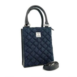 Harris Tweed Quilt Mini Tote Bag In Blue