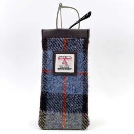 Harris Tweed Glasses Sleeve in Blue/Brown Check