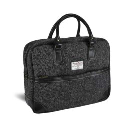 Harris Tweed Briefcase Bag Arran Charcoal