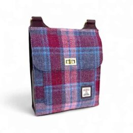 Harris Tweed Satchel Bag In Pastel Pink