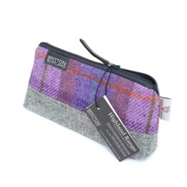Harris Tweed Highland Range Cosmetic Bag Pink Lavender Plaid