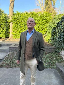 Harris Tweed Overjas Barney Green Overcheck