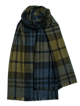 Brock Black Watch Olive Fine Wool Stole