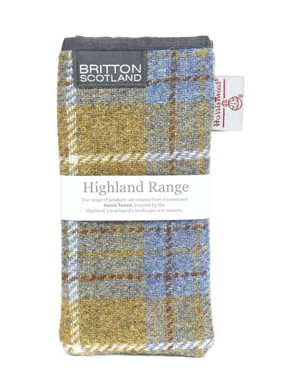 Harris_Tweed_Highland_Range_Glasses_Case_Mustard_Plaid
