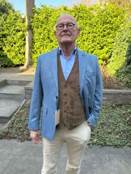 Sheppard & Jones, Zijden Zomerjasje Blue Herringbone