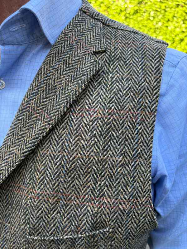 Harris Tweed Vestje Wales Met Revers In King of Tweed - Afbeelding 3