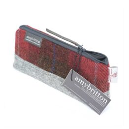 Harris Tweed Highland Range Cosmetic Bag Red Plaid