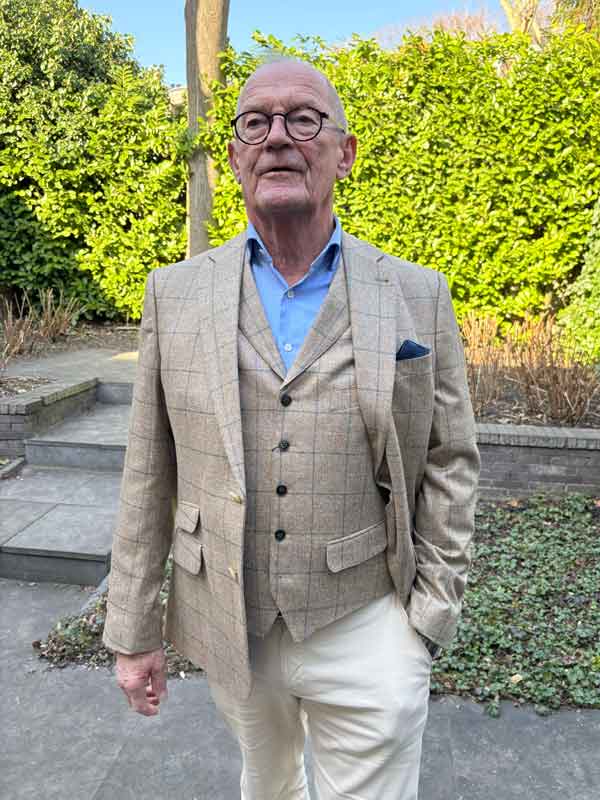 Zijden Jasje London In Sand Multi Color Check