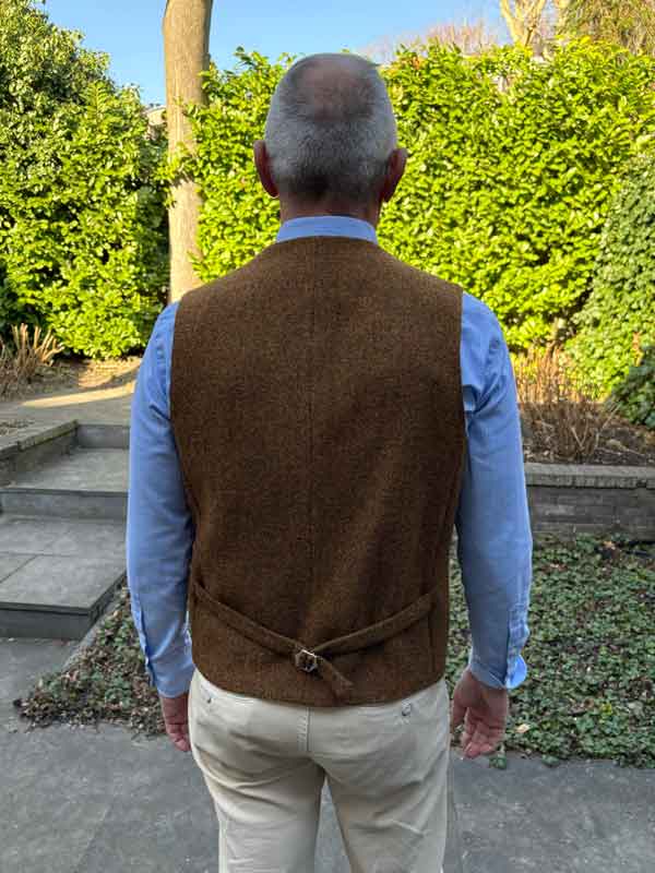 Harris Tweed Vestje Wales Met Revers In Multicolor Rust - Afbeelding 2