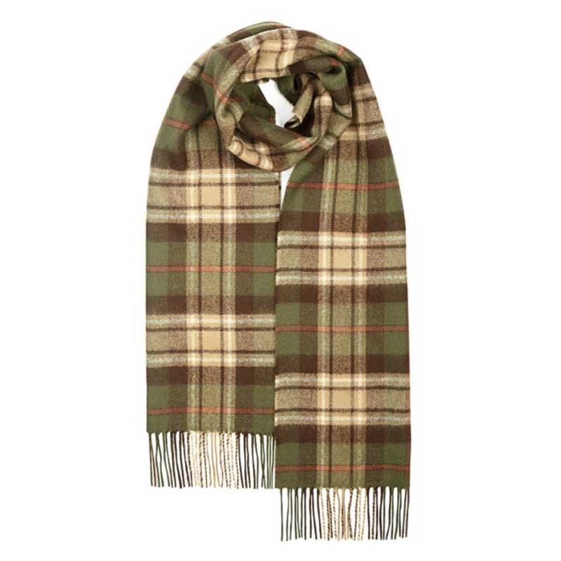 Darwin MacRae Hunting Olive Tartan Oversized Lambswool Scarf