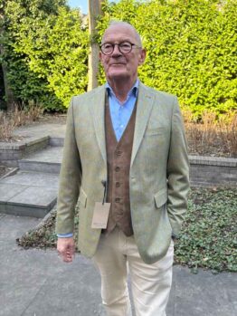 Sheppard & Jones, Zijden Zomerjasje Green Blue Check