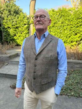 Harris Tweed Vestje Wales Met Revers In King of Tweed