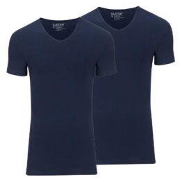 T-shirt, stretch V-hals, 2 pack